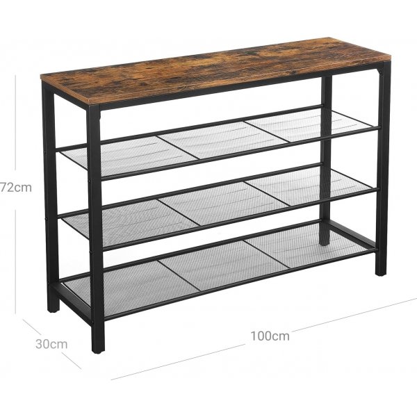 Jussi Schuhregal 100 x 72 cm - Braun/Schwarz