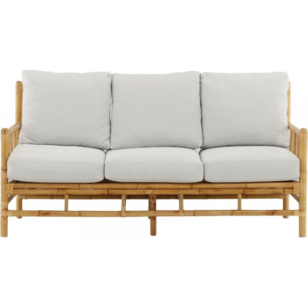 3-Sitzer-Sofa aus Rohrgeflecht - Hellgrau/Natur 3-Sitzer-Sofa aus Rohrgeflecht - Hellgrau/Natur