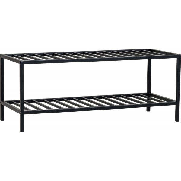 Weißes Schuhregal - Schwarz Weißes Schuhregal - Schwarz