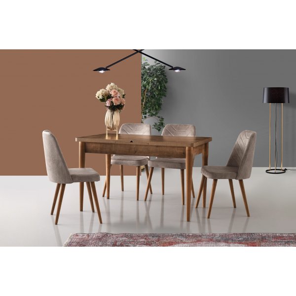 Roma Esstisch 130-160 cm - Nussbaum