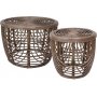 Heden Couchtisch-Set 60/40 cm - Rattan/braun