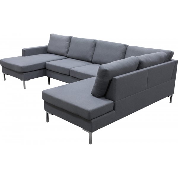 Nova U-Sofa Hellgrauer Stoff - Rechts