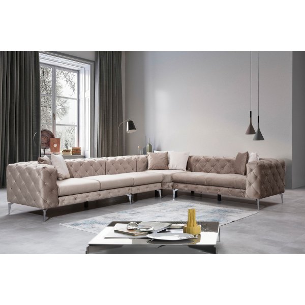 Ecksofa Como - Beige