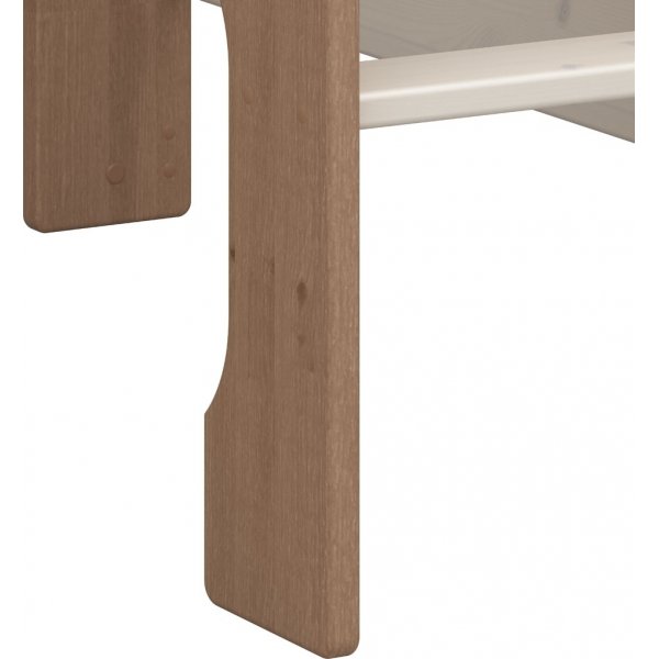 Hochbett fr Kinder 90 x 200 cm - Wei/Grau/Braun