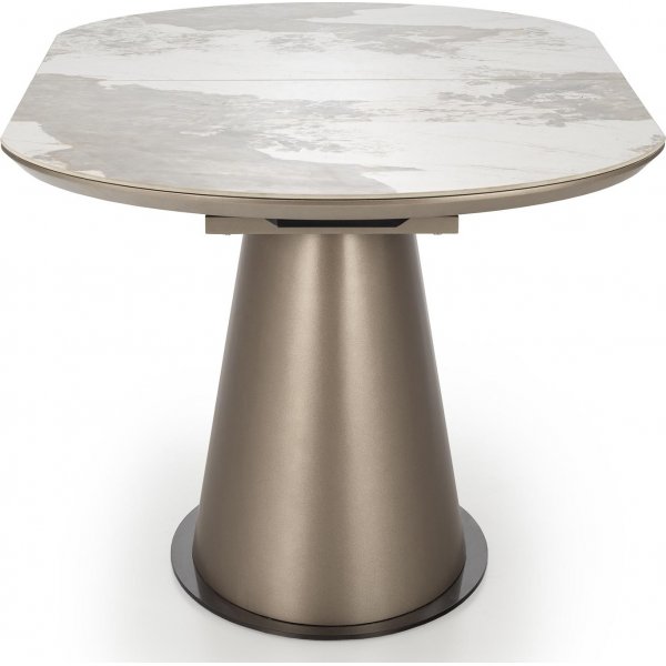 Robinson Esstisch 160-200 x 90 cm - Beiger Marmor/Cappuccino/Schwarz Robinson Esstisch 160-200 x 90 cm - Beiger Marmor/Cappuccino/Schwarz