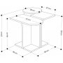 Mund Tisch 51 x 13 cm - Anthrazit/Eiche/Wei