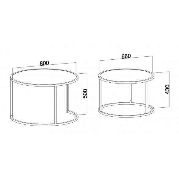 Tambur-Tisch 66x43 | 80x50 cm - Gold/weier Marmor