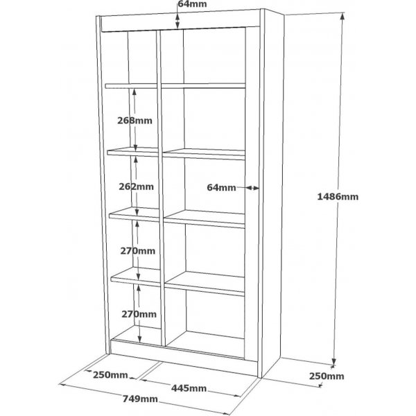 Luvio B�cherregal 23 - Eiche/wei�