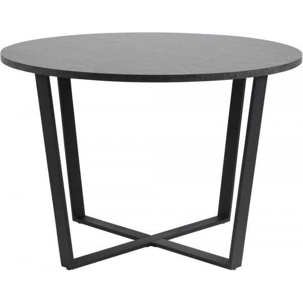 Amble runder Esstisch 110 cm - Schwarz/Marmor