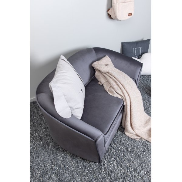 Moon Kindersofa - Grauer Samt