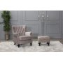 Lddekpinge Sessel - Graubeige Samt
