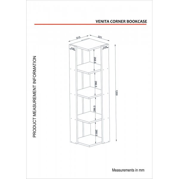 B�cherregal Venita - Wei�