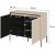 Trendschrank H83 cm - Beige/Schwarz