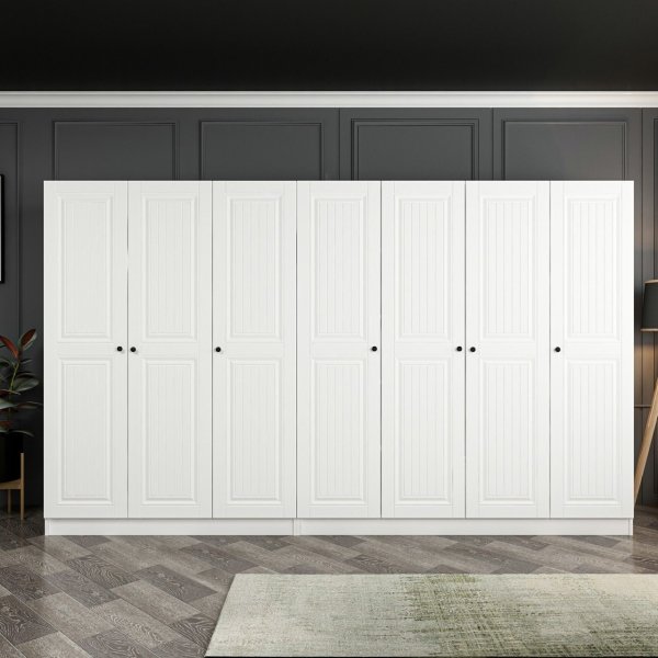 Capeto Kleiderschrank 315x52x210 cm, Variante B - Wei�