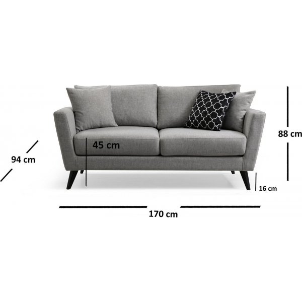 Mayorka 2-Sitzer-Sofa - Grau Mayorka 2-Sitzer-Sofa - Grau