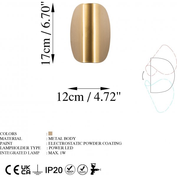 Potisto Wandleuchte - Gold Potisto Wandleuchte - Gold