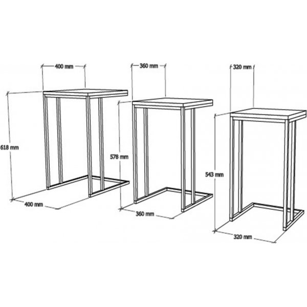 Vendela Wetttisch 32x32 | 36x36 | 40x40 cm - Wei/Schwarz
