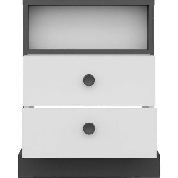 Life Nachttisch - Anthrazit/Weiß Life Nachttisch - Anthrazit/Weiß