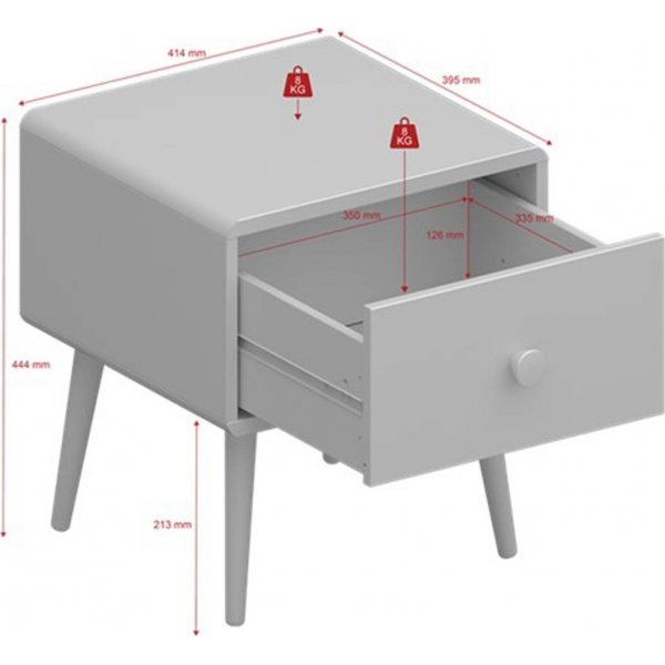 Gaia Nachttisch - Weiß Gaia Nachttisch - Weiß
