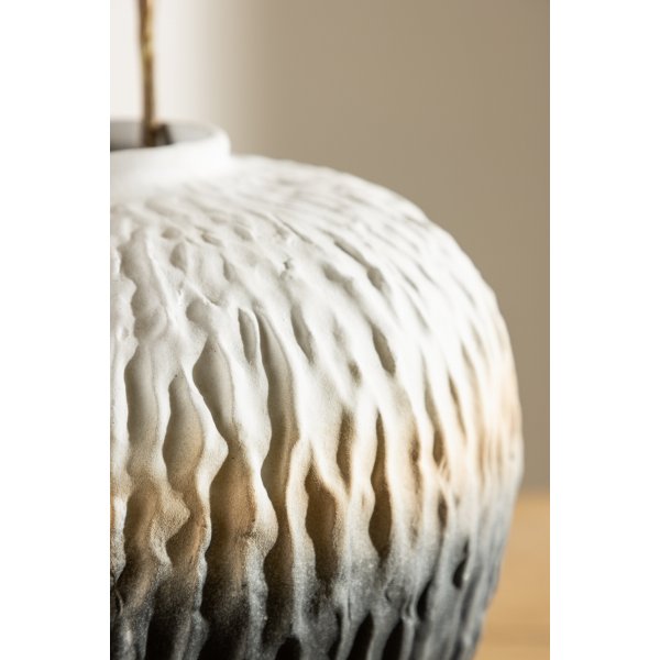 Scheibenvase 29 x 34 cm - Beige/Grau/Weiß Scheibenvase 29 x 34 cm - Beige/Grau/Weiß