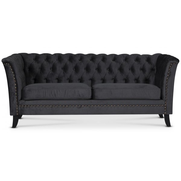 Chesterfield Liverpool 2-Sitzer Sofa - Anthrazitgrauer Samt