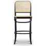 Balbao schwarzer Barhocker mit Rattan
