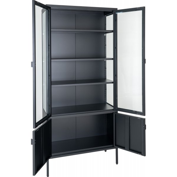 Brisbane Vitrine 80x35x180 cm - Schwarz