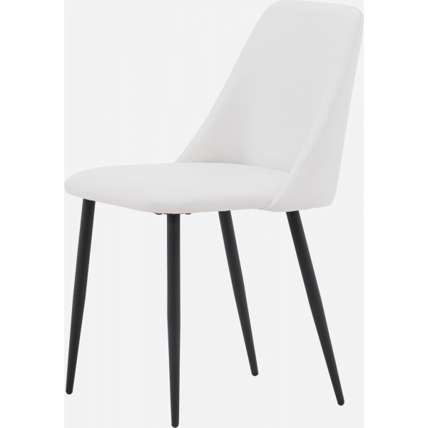 Nachttischstuhl - Weies PU