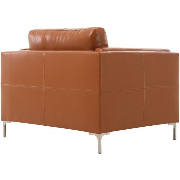 Sessel cognacfarbenes Kunstleder - Cansas + Fleckentferner fr Mbel