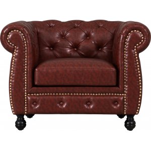 Chesterfield-Sessel aus braunem PU