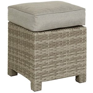 Rosario Hocker aus Rattan 40x40 cm - Hellgrau Rosario Hocker aus Rattan 40x40 cm - Hellgrau