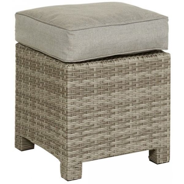 Rosario Hocker aus Rattan 40x40 cm - Hellgrau