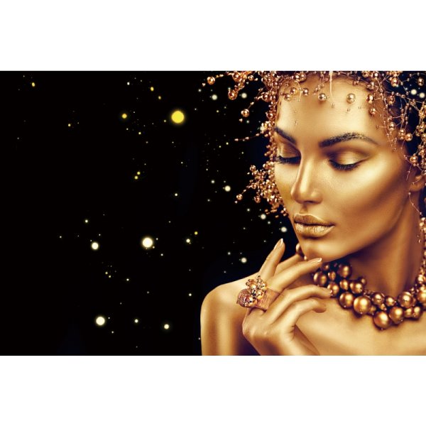 Glasmalerei - Goldenes Gesicht - 80x120 cm