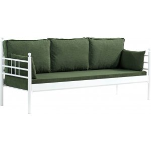 Manyas 3-Sitzer Outdoor-Sofa - Wei/Grn + Textilreinigung fr Mbel