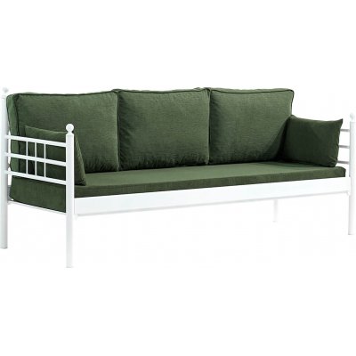 Manyas 3-Sitzer Outdoor-Sofa - Wei/Grn + Mbelpflegeset fr Textilien