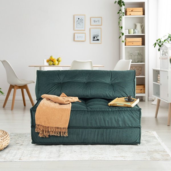 Faldi 2-Sitzer-Schlafsofa - Petroleumgrn