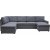 Dream Schlafsofa mit Stauraum (U-Sofa) links - Dunkelgrau (Stoff) + Mbelpflegeset fr Textilien