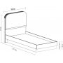 Lody Einzelbett mit Stauraum 90 x 200 cm - Grau