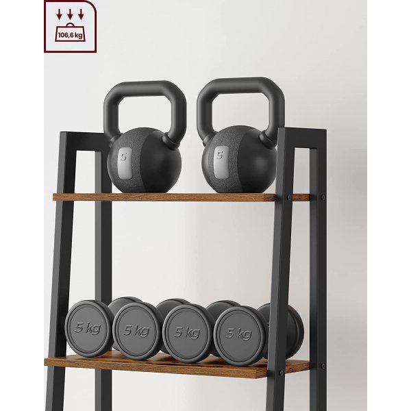 Petter Stufenregal 172 cm - Braun/Schwarz Petter Stufenregal 172 cm - Braun/Schwarz