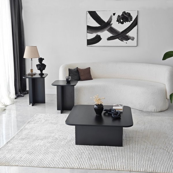 Blues Couchtisch-Set 40/40/80 x 40/40/80 cm - Schwarz