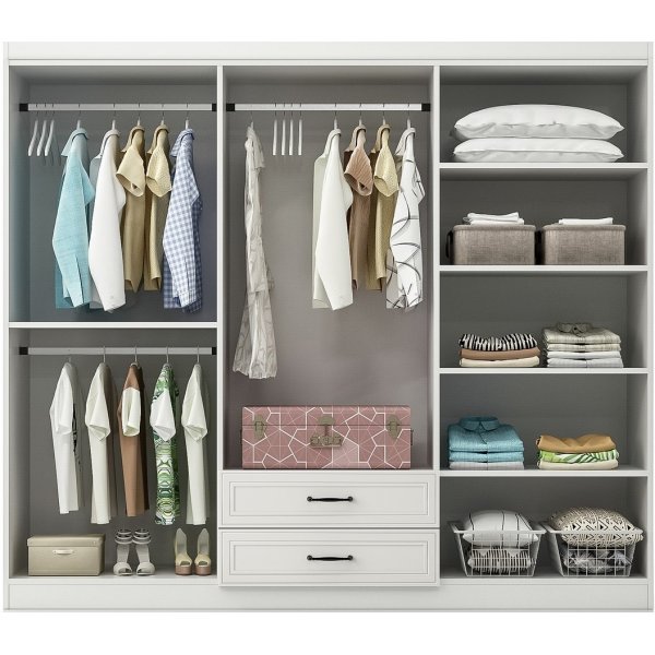 Henna-Kleiderschrank 210 x 50 x 210 cm - Weiß Henna-Kleiderschrank 210 x 50 x 210 cm - Weiß