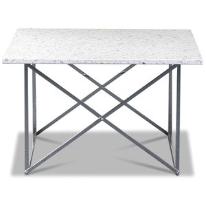 Terrazzo Couchtisch 75x75cm - Bianco Terrazzo & Fußkreuz Chrom Terrazzo Couchtisch 75x75cm - Bianco Terrazzo & Fußkreuz Chrom