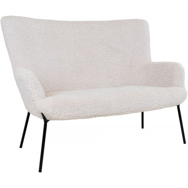 Glasgow 2-Sitzer Sofa - Schaffell (Kunstleder)/schwarz