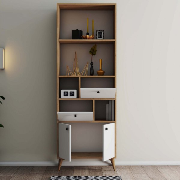 Ninova B�cherregal - Eiche/wei�