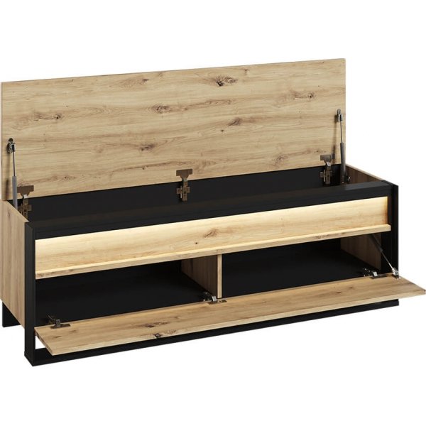 Quant Dielenbank 135 cm - Artisan-Eiche/Schwarz Quant Dielenbank 135 cm - Artisan-Eiche/Schwarz