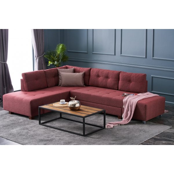 Ecksofa Manama - Burgund