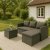 Miami Outdoor-Gruppensofa mit Tisch - Graues synthetisches Rattan