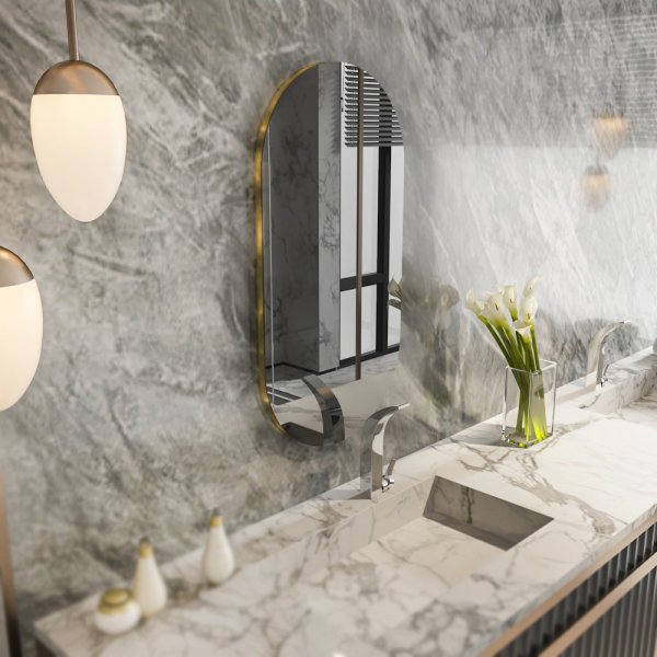 Riors Spiegel - Dunkelgrau/Gold