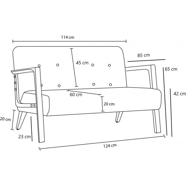 Kemer 2-Sitzer-Sofa - Creme Kemer 2-Sitzer-Sofa - Creme