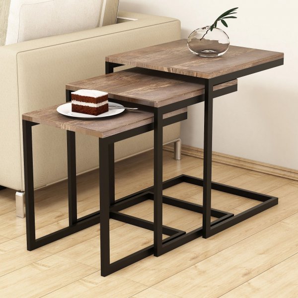 Ege-Tisch 34x40 | 38x43,5 | 44,5 x 45 cm - Nussbaum